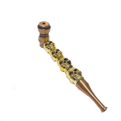 Pipa Metal Calavera Dorada...